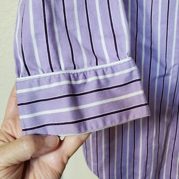 Lauren Ralph Lauren L/S Striped Sleep Shirt.  Size Large - Picture 5 of 6